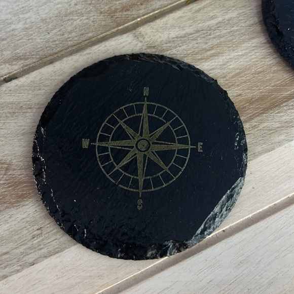 New - 6 pc Slate Nautical Coaster Set - Picture 9 of 10